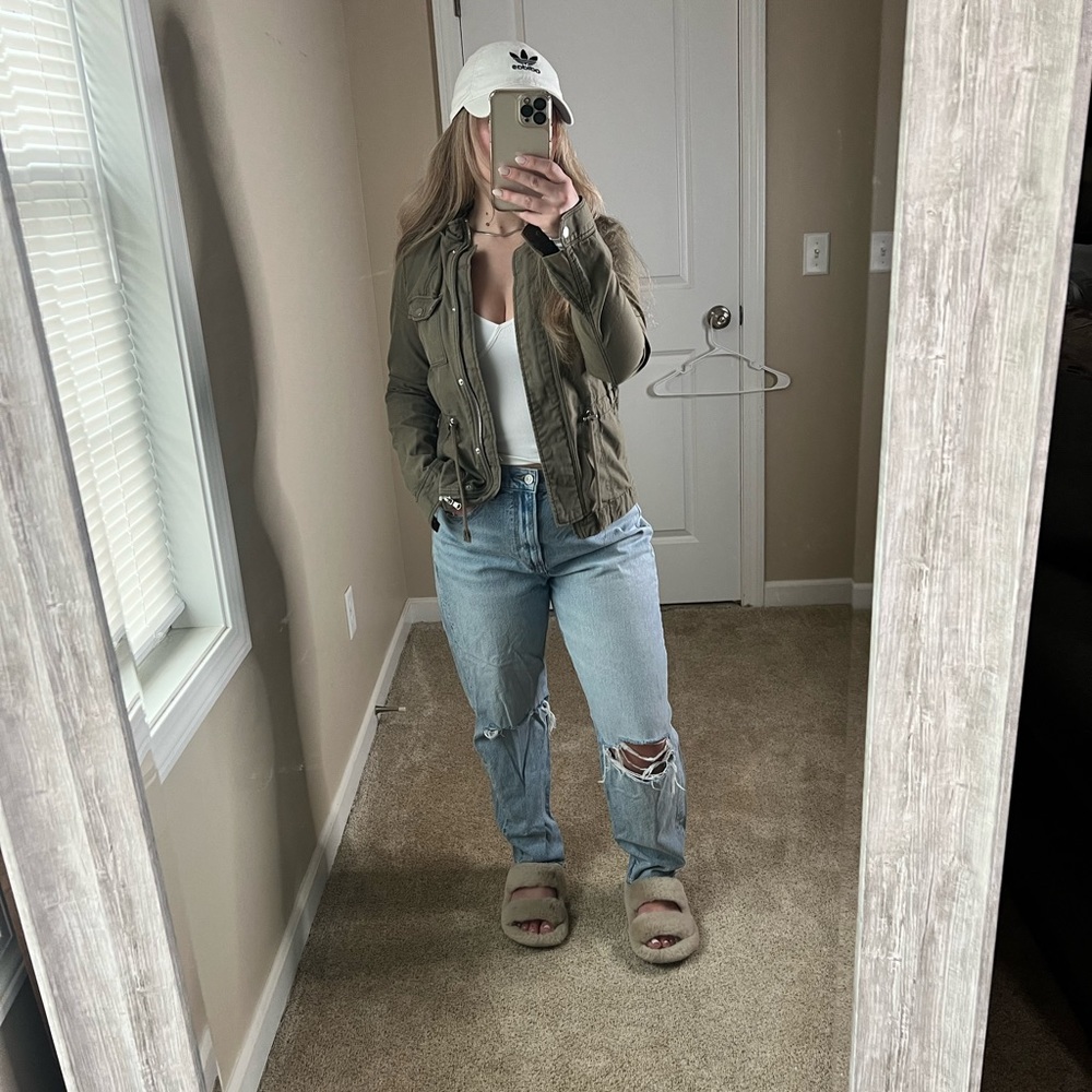 H&M Cargo Olive Green Jacket, Size Small